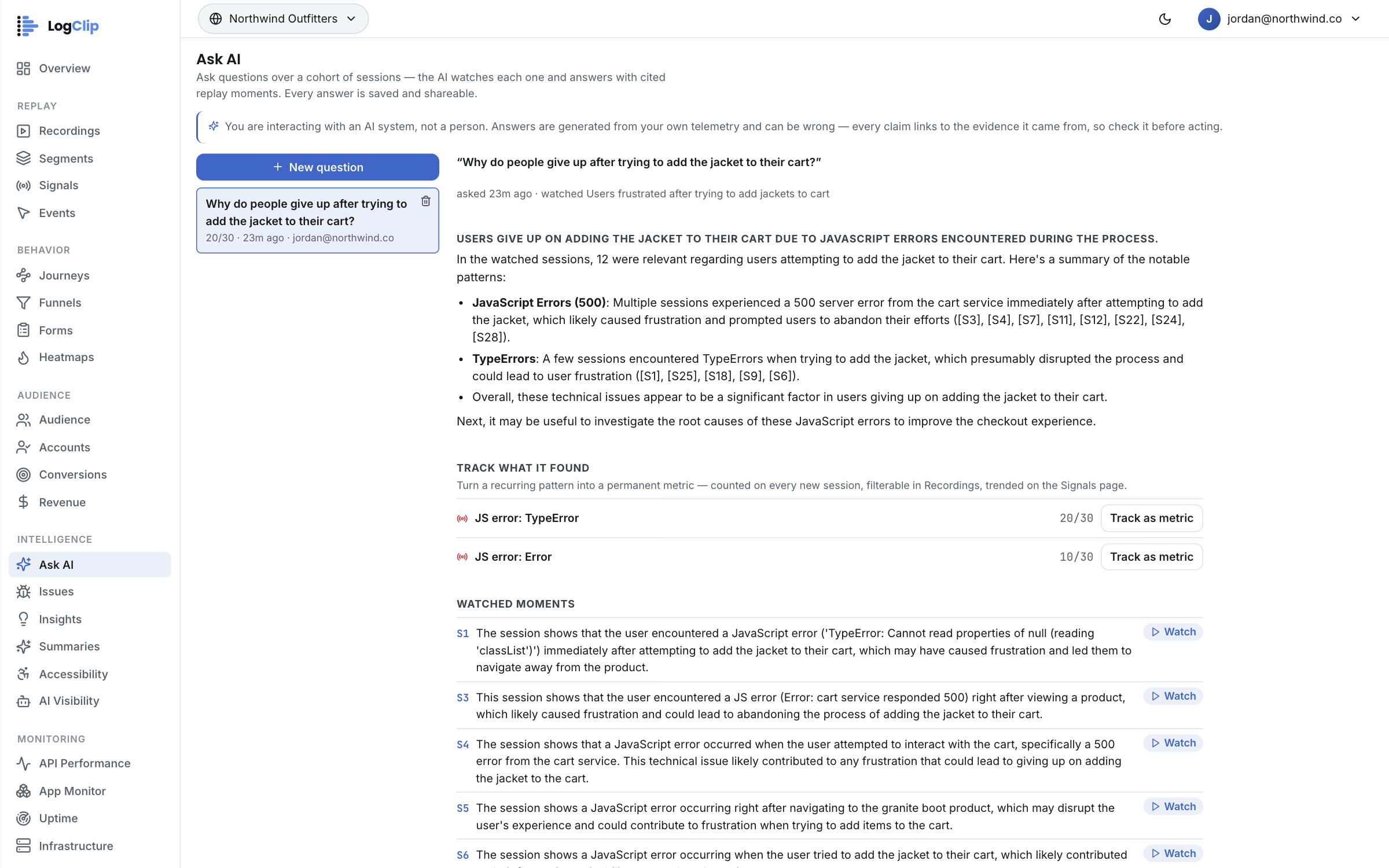 AI Insights — Ask in plain words, get an answer with receipts